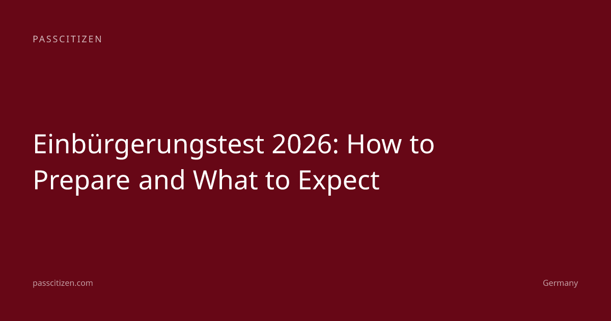 Einbürgerungstest 2026: How to Prepare and What to Expect